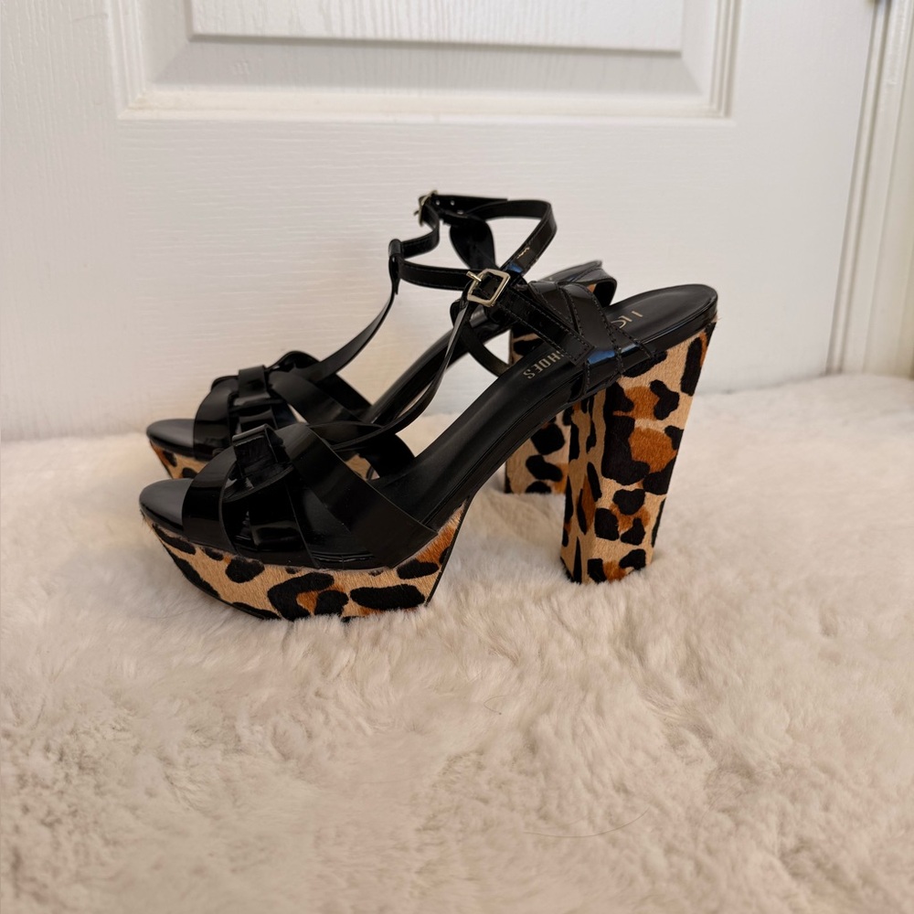 Leopard Print Platform Sandals